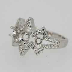 Sterling Silver Semi Mount Ring Setting Round RD 4x4mm - Syzjewelry