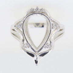 Jewelry Wax Semi Mount Ring Setting Pear PE 16X11mm White Topaz