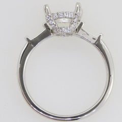 Sterling Silver Semi Mount Ring Setting Oval OV 9x7mm BG 4x3x2 .5 - Syzjewelry