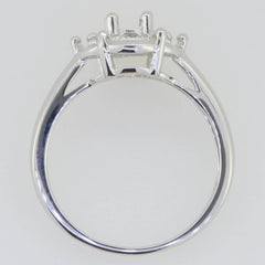 14K White Gold Semi Mount Ring Setting Oval OV 8X6mm PJC1772R-1 - Syzjewelry