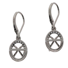 Sterling Silver Semi Mount Earrings Setting Oval OV 9x7mm PJC16818E - Syzjewelry