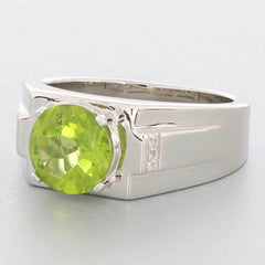 Men's Sterling Silver Semi Mount Ring Setting Round RD 9X9mm Prongs Set - Syzjewelry