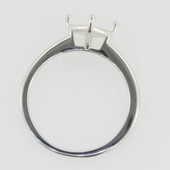 Minimal 14K White Gold Semi Mount Ring Setting Pear PE 7x5mm thin band - Syzjewelry