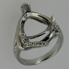 Sterling Silver Semi Mount Ring Setting Trillion Tri 13x13mm White Topaz - Syzjewelry