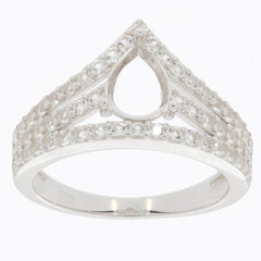 Jewelry Wax Semi Mount Ring Setting Pear PE 8X6mm White Topaz