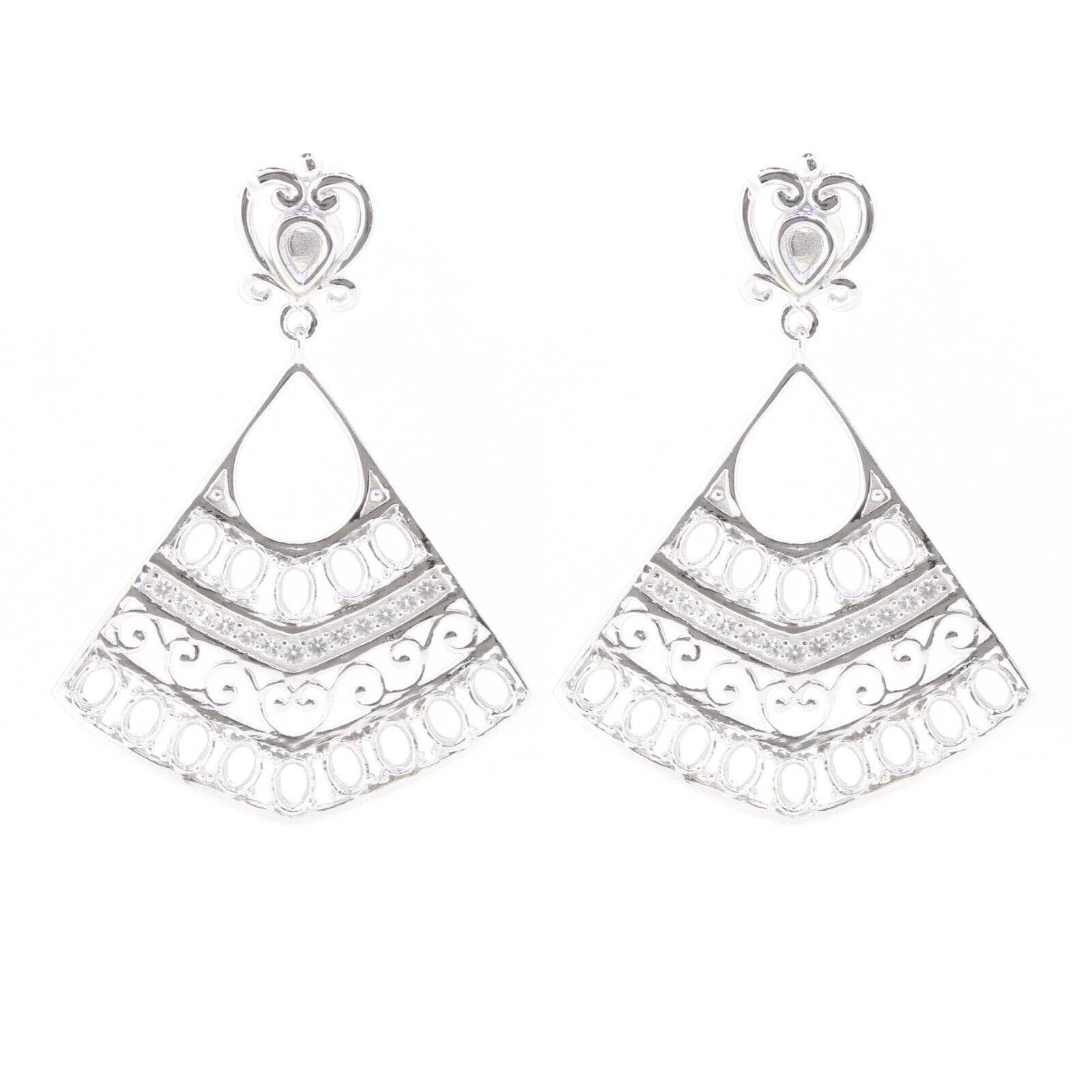 Sterling Silver Semi Mount Earrings Setting Oval OV 4X3mm -30 PE 4x3 - Syzjewelry