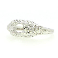 Sterling Silver Semi Mount Ring Setting Round RD 6x6mm Art Deco Style L054R054-6 - Syzjewelry