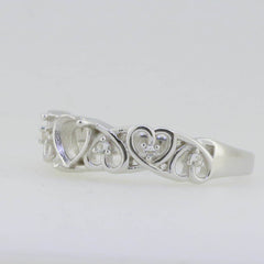 14K White Gold Semi Mount Ring Setting Heart HT 5.5X5.5mm - Syzjewelry