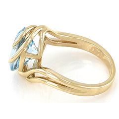 14K Yellow Gold Semi Mount Ring Setting Oval OV 11X9mm Contemporary Design - Syzjewelry