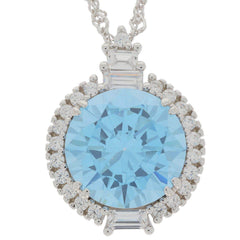 Sterling Silver Semi Mount Pendant Setting Round RD 12x12mm White Topa - Syzjewelry