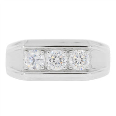 Men's Jewelry Wax Semi Mount Ring Setting RD 4x4mm 3 Stone Ring