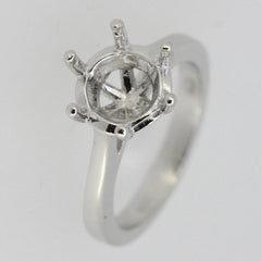 Sterling Silver Semi Mount Ring Setting Round RD 9x9mm Engagement White Topaz - Syzjewelry
