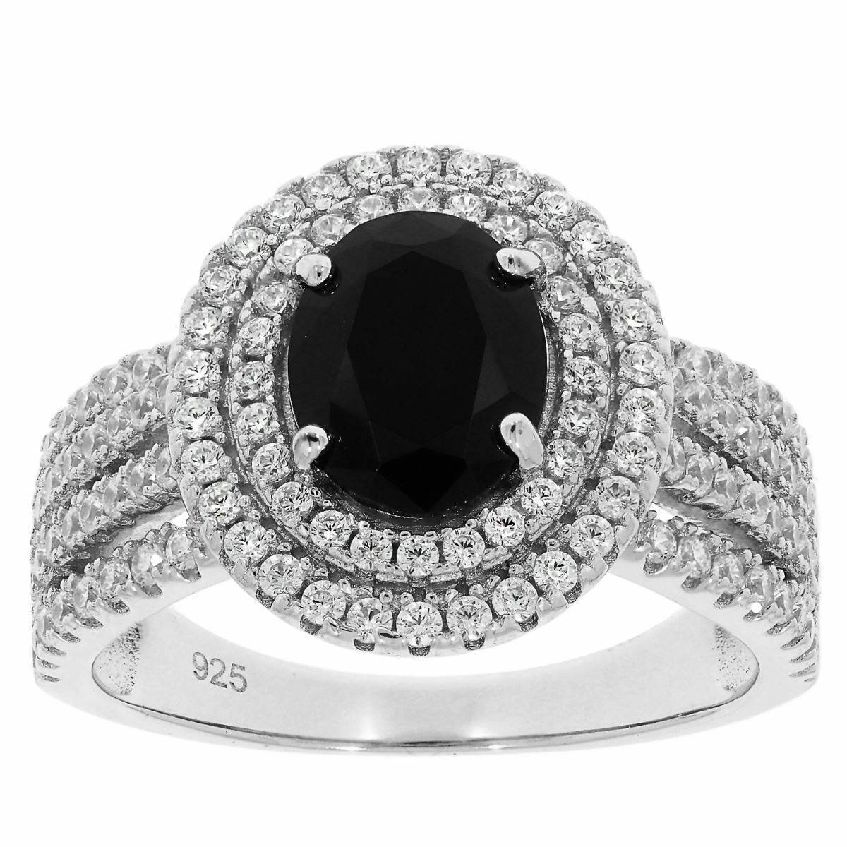 Sterling Silver Semi Mount Ring Setting OV 9X7mm White Topaz Double Halo N00 - Syzjewelry