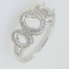 Jewelry Wax Semi Mount Ring Setting Oval OV 8X6mm 6x4mm 3 Stones H
