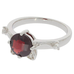 Sterling Silver Semi Mount Ring Setting Round RD 8x8mm White Topaz D-PJC2849 - Syzjewelry