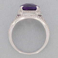 Sterling Silver Semi Mount Ring Setting Cushion CU 10X10mm Art Deco Design - Syzjewelry