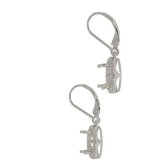 Sterling Silver Semi Mount Earrings Setting Oval OV 9x7mm PJC16818E - Syzjewelry