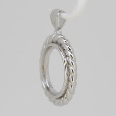 Sterling Silver Semi Mount Pendant Setting Oval OV 14x12mm Cabochon - Syzjewelry