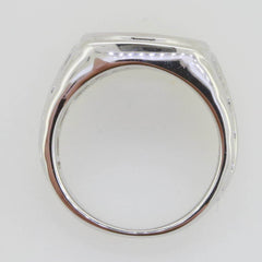 14K White Gold Semi Mount Ring Setting Round RD 12x12mm Cabochon Solid - Syzjewelry