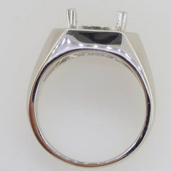 Sterling Silver Semi Mount Ring Setting Cushion CU 10x10mm Men's Ring - Syzjewelry