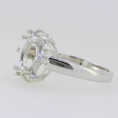 14K White Gold Semi Mount Ring Setting Oval OV 8X6mm PJC1772R-1 - Syzjewelry