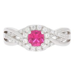 Sterling Silver Semi Mount Ring Setting Cushion CU 5X5mm Halo Split 21449R - Syzjewelry