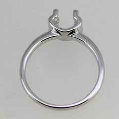 Sterling Silver Semi Mount Ring Setting Round RD 7x7mm - Syzjewelry