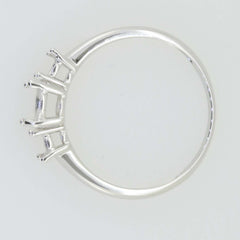 Jewelry Wax Semi Mount Ring Setting Oval OV 7X5mm RD 3.5mm 3 Stone