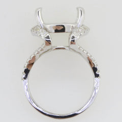 Sterling Silver Semi Mount Ring Setting Oval OV 18x13mm Split Shank White Topaz - Syzjewelry