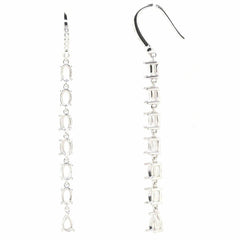 Sterling Silver Semi Mount Earrings Setting Oval OV PE 6X4mm White Topaz - Syzjewelry