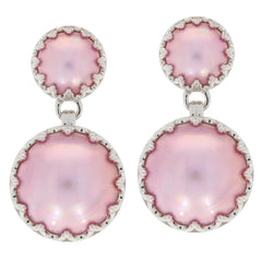 Sterling Silver Semi Mount Earrings Setting Round RD 16X16 10X10mm Cab - Syzjewelry
