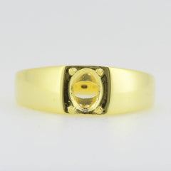 Men's Ring Settings Ring Mounting 10K Yellow Gold Oval OV 8X6mm - Syzjewelry