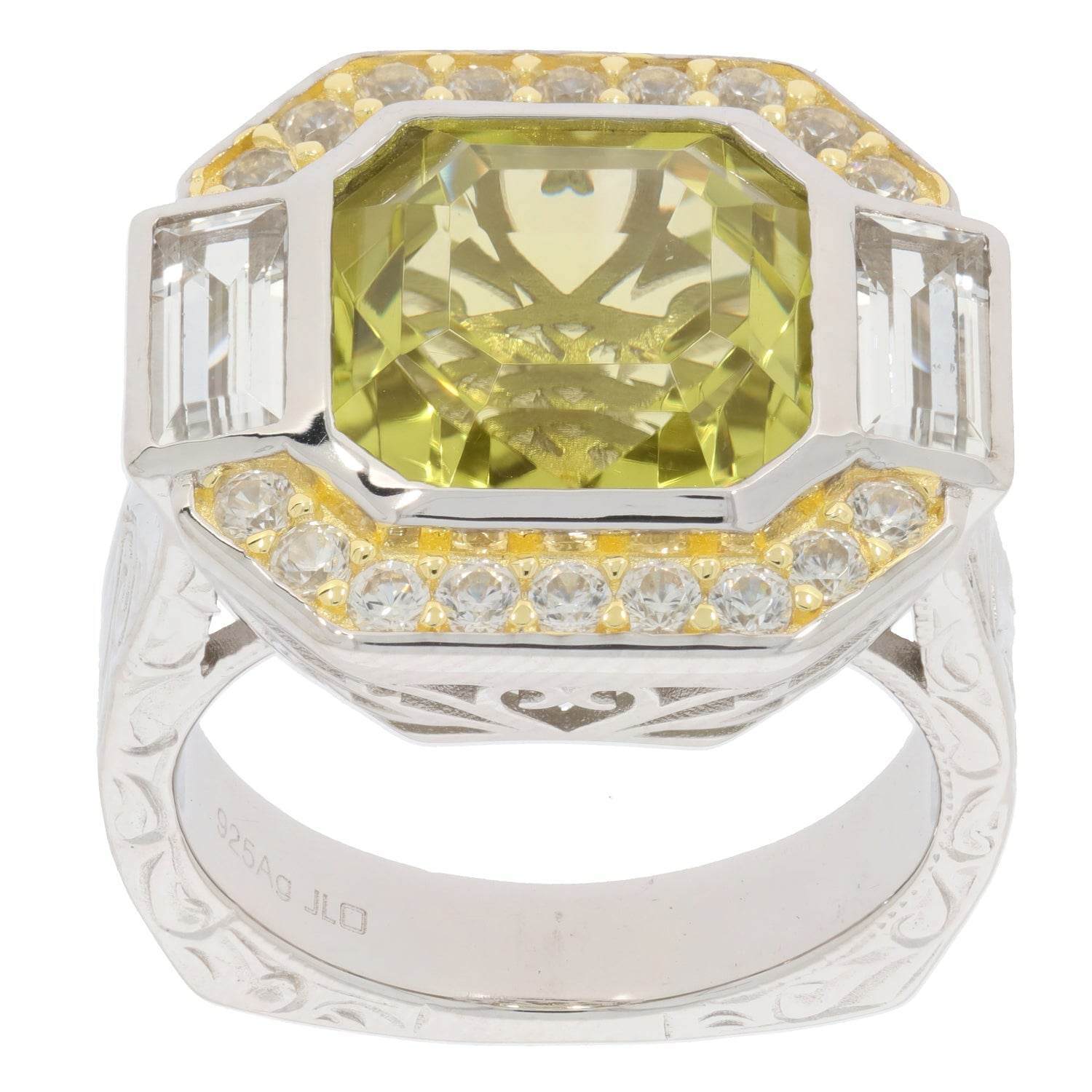 Sterling Silver Semi Mount Ring Setting Emerald OCT 10X10mm D-PJC28365R - Syzjewelry