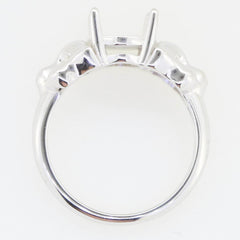 Yellow Gold Sterling Silver Semi Mount Ring Setting Cabochon Oval OV 11X8mm - Syzjewelry