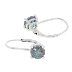 Sterling Silver Semi Mount Earrings Setting Round RD 6.5X6.5mm Leverba - Syzjewelry