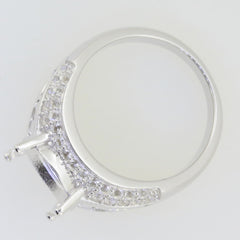 Jewelry Wax Semi Mount Ring Setting Round RD 12x12mm Baguette 3 Row