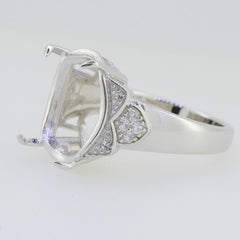 Jewelry Wax Semi Mount Ring Setting Oval OV 16X12mm White Topaz