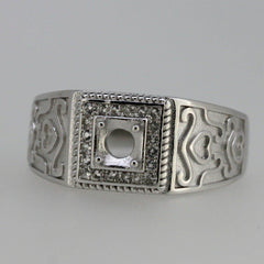 Sterling Silver Semi Mount Ring Setting RD 4.5x4.5mm White Topaz Solid - Syzjewelry