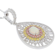 Sterling Silver Semi Mount Pendant Setting Cabochon Oval OV 8X6mm Whit - Syzjewelry