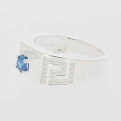 Men's Sterling Silver Semi Mount Ring Setting Round RD 4x4mm - Syzjewelry