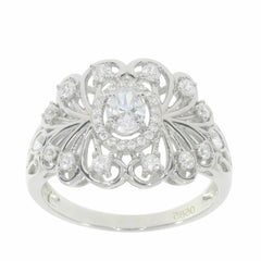 Sterling Silver Semi Mount Ring Setting OV 5X4mm White Topaz - Syzjewelry