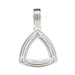 14K White Gold Semi Mount Earrings Setting Trillion Tri 7x7mm Vintage Repro - Syzjewelry