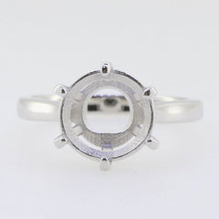 Sterling Silver Semi Mount Ring Setting Round RD 11x11mm Solitaire - Syzjewelry