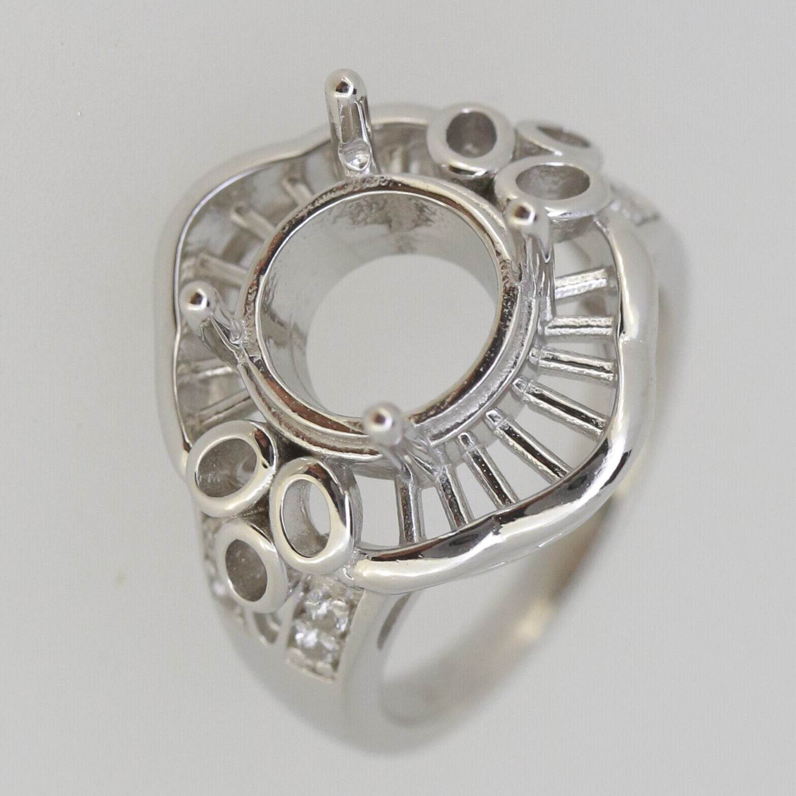 Vintage Style Sterling Silver Semi Mount Ring Setting Round RD 10x10mm L534R534W - Syzjewelry