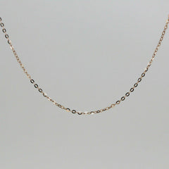 9K Rose Gold Enlongated Cable Chain18 Inch Spring Clasp - Syzjewelry