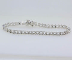 Sterling Silver Semi Mount Tennis Bracelet Setting Round RD 4x4mm 42 Stone - Syzjewelry