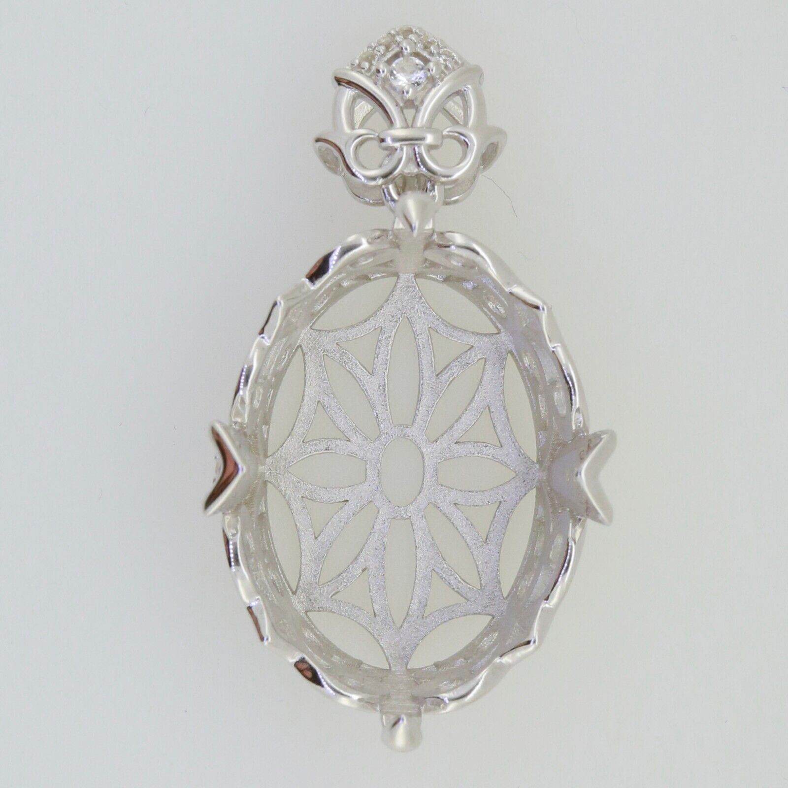 Sterling Silver Semi Mount Pendant Setting Oval OV 25X17mm Moissanite Sapphi - Syzjewelry