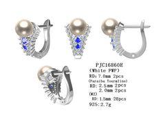 Sterling Silver Semi Mount Earrings Setting Round RD 7x7mm Pearl Topaz 16860 - Syzjewelry