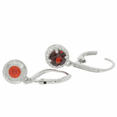 Sterling Silver Semi Mount Earrings Setting RD 6x6mm Halo Dangle - Syzjewelry