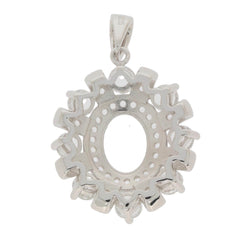 Sterling Silver Semi Mount Pendant Setting Oval OV 9x7mm PJC3239P - Syzjewelry